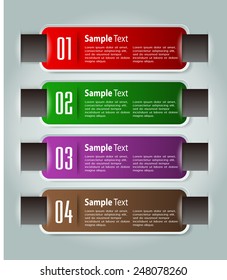 colorful modern text box template for website computer graphic and internet, numbers