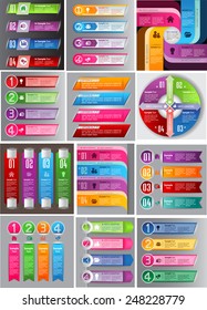 colorful modern text box template for website computer graphic and internet, numbers. Set of color frames for text or quotes. brochure. many, various