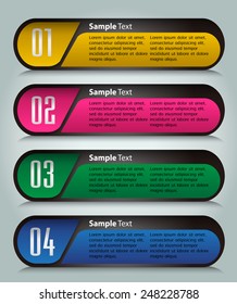 colorful modern text box template for website computer graphic and internet, numbers.