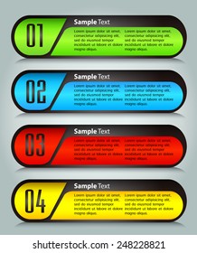 colorful modern text box template for website computer graphic and internet, numbers. 