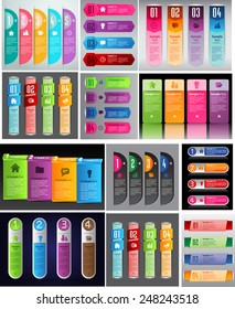 colorful modern text box template for website computer graphic and internet, numbers. Set of color frames for text or quotes. brochure. many, various