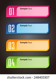 colorful modern text box template for website computer graphic and internet, numbers.