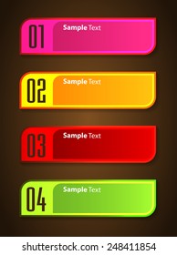 colorful modern text box template for website computer graphic and internet, numbers.