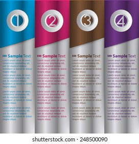 colorful modern text box template for website computer graphic and internet, numbers. silver