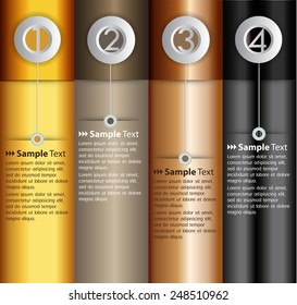 colorful modern text box template for website computer graphic and internet, numbers. silver gold black