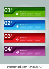 colorful modern text box template for website computer graphic and internet, numbers.