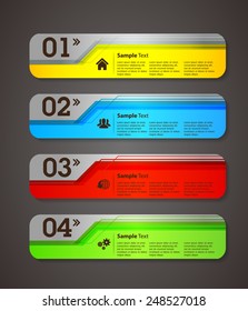 colorful modern text box template for website computer graphic and internet, numbers. silver