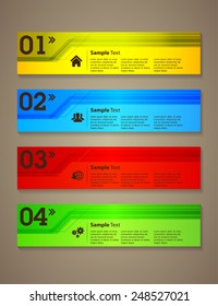 colorful modern text box template for website computer graphic and internet, numbers