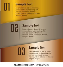 colorful modern text box template for website computer graphic and internet, numbers. gold