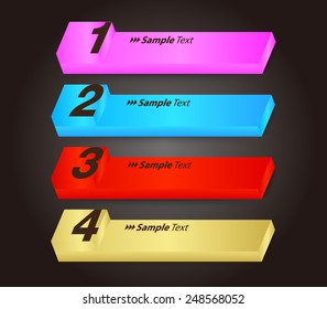 colorful modern text box template for website computer graphic and internet, numbers.