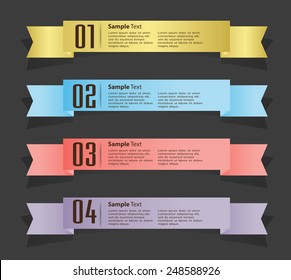 colorful modern text box template for website computer graphic and internet, numbers. ribbon