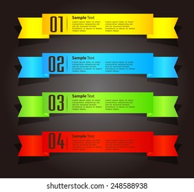 colorful modern text box template for website computer graphic and internet, numbers. ribbon