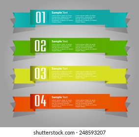 colorful modern text box template for website computer graphic and internet, numbers. ribbon