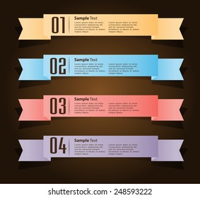 colorful modern text box template for website computer graphic and internet, numbers. ribbon