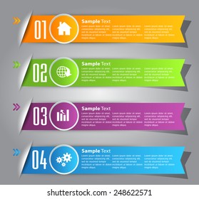 colorful modern text box template for website computer graphic and internet, numbers. ribbon