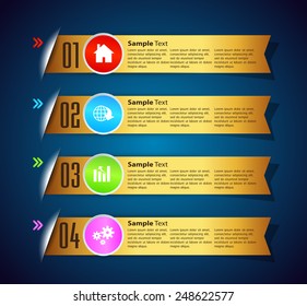 colorful modern text box template for website computer graphic and internet, numbers. ribbon