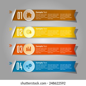 colorful modern text box template for website computer graphic and internet, numbers. ribbon