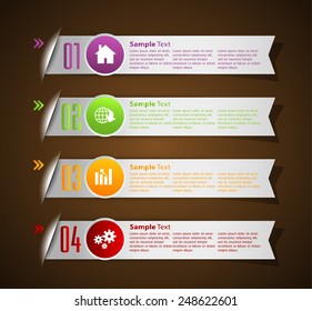 colorful modern text box template for website computer graphic and internet, numbers. ribbon