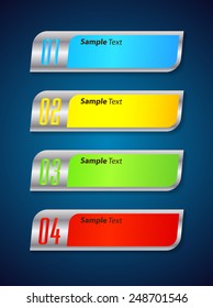 colorful modern text box template for website computer graphic and internet, numbers. silver