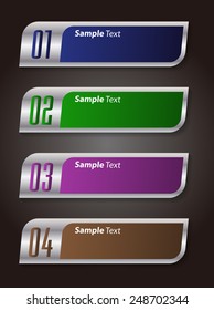 colorful modern text box template for website computer graphic and internet, numbers. silver