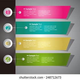 colorful modern text box template for website computer graphic and internet, numbers. ribbon