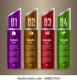 colorful modern text box template for website computer graphic and internet, numbers. gold