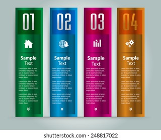 colorful modern text box template for website computer graphic and internet, numbers. gold