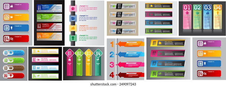 colorful modern text box template for website computer graphic and internet, numbers. Set of color frames for text or quotes. brochure. many, various