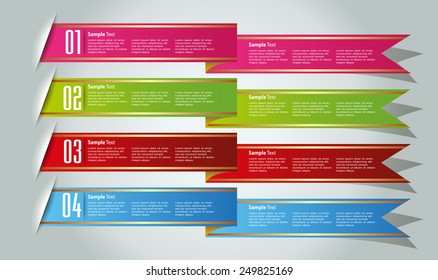 colorful modern text box template for website computer graphic technology and internet, numbers. ribbon