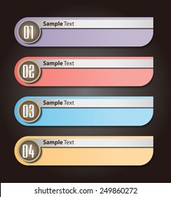 colorful modern text box template for website computer graphic technology and internet, numbers.