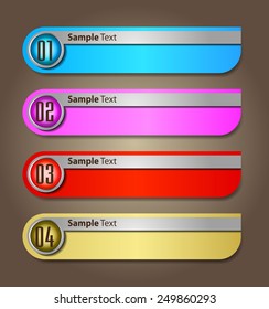 colorful modern text box template for website computer graphic technology and internet, numbers.