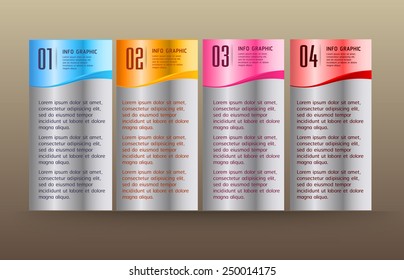 colorful modern text box template for website computer graphic technology and internet, numbers. silver