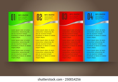 colorful modern text box template for website computer graphic technology and internet, numbers. silver