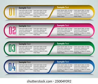 colorful modern text box template for website computer graphic technology and internet, numbers
