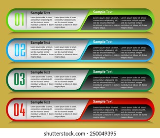 colorful modern text box template for website computer graphic technology and internet, numbers