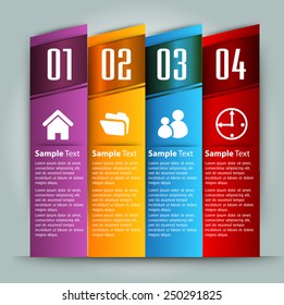 colorful modern text box template for website computer graphic and internet, numbers.