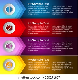 colorful modern text box template for website computer graphic and internet, numbers.