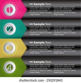 colorful modern text box template for website computer graphic and internet, numbers. black