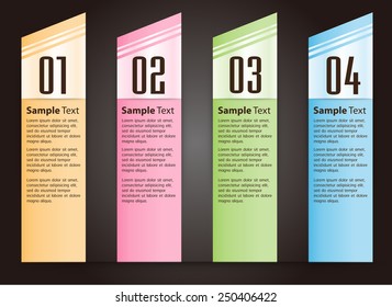 colorful modern text box template for website computer graphic and internet, numbers.
