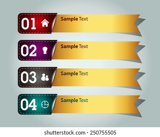 colorful modern text box template for website computer graphic and internet, numbers. label. ribbon