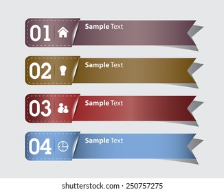 colorful modern text box template for website computer graphic and internet, numbers. label. ribbon