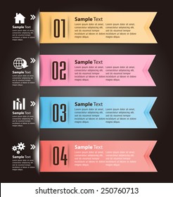 colorful modern text box template for website computer graphic and internet, numbers. label. ribbon