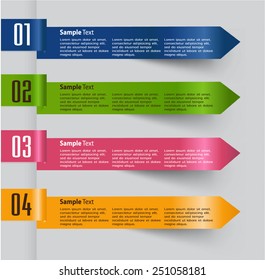 Plantilla de cuadro de texto moderno colorido para Sitio web gráfico de computadora e Internet, números. etiqueta. cinta