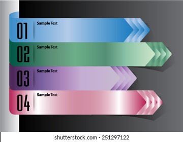colorful modern text box template for website computer graphic and internet, numbers. label. ribbon