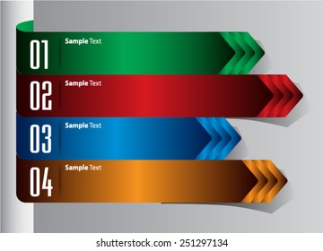 colorful modern text box template for website computer graphic and internet, numbers. label. ribbon