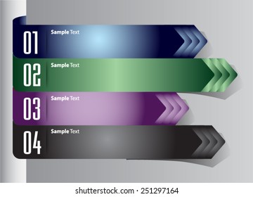 colorful modern text box template for website computer graphic and internet, numbers. label. ribbon