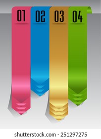 colorful modern text box template for website computer graphic and internet, numbers. label. ribbon