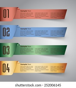 colorful modern text box template for website computer graphic and internet, numbers. ribbon