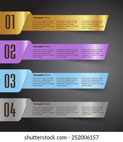 colorful modern text box template for website computer graphic and internet, numbers. ribbon