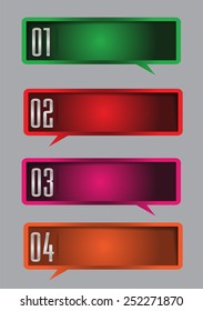 colorful modern text box template for website computer graphic and internet, numbers. speech bubble.